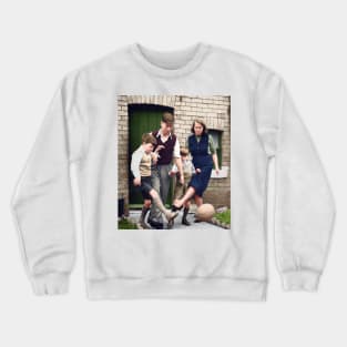 Bobby Charlton playing football with family Crewneck Sweatshirt